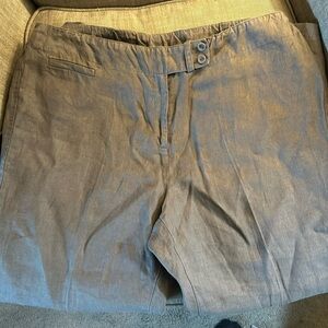 Eileen Fisher olive green linen pants size 1x
